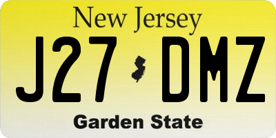 NJ license plate J27DMZ