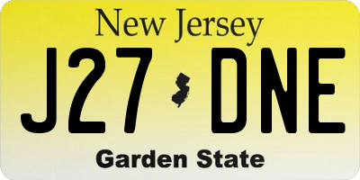 NJ license plate J27DNE