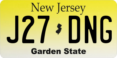 NJ license plate J27DNG