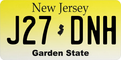 NJ license plate J27DNH