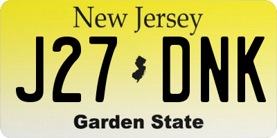 NJ license plate J27DNK