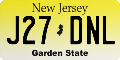 NJ license plate J27DNL