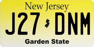 NJ license plate J27DNM