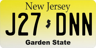 NJ license plate J27DNN