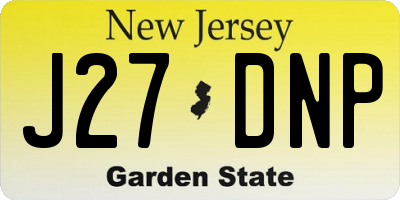 NJ license plate J27DNP