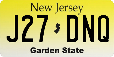 NJ license plate J27DNQ