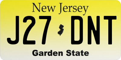 NJ license plate J27DNT