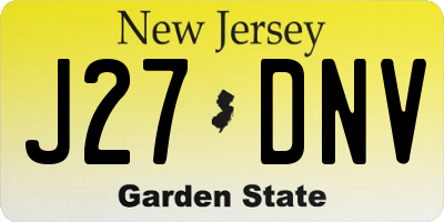NJ license plate J27DNV