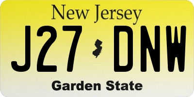 NJ license plate J27DNW