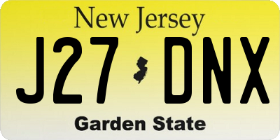 NJ license plate J27DNX
