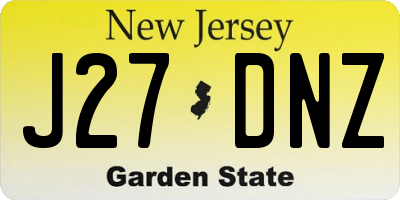 NJ license plate J27DNZ