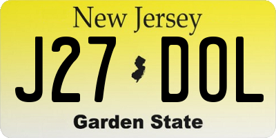 NJ license plate J27DOL