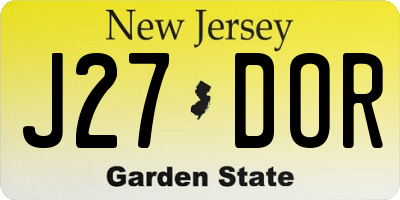 NJ license plate J27DOR