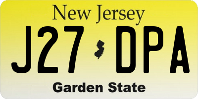 NJ license plate J27DPA