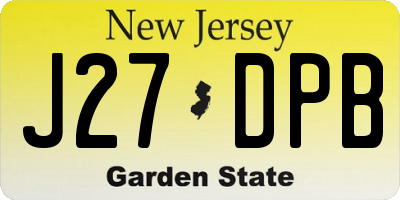 NJ license plate J27DPB