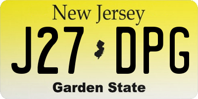 NJ license plate J27DPG