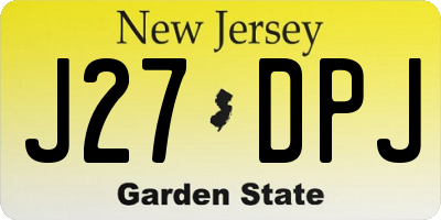 NJ license plate J27DPJ