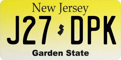NJ license plate J27DPK