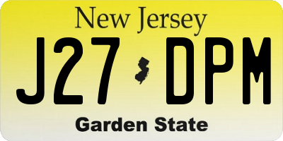 NJ license plate J27DPM