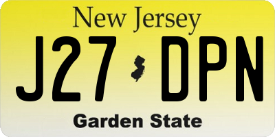 NJ license plate J27DPN