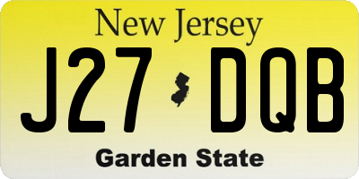 NJ license plate J27DQB