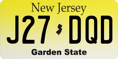 NJ license plate J27DQD