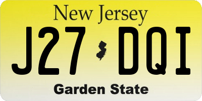 NJ license plate J27DQI