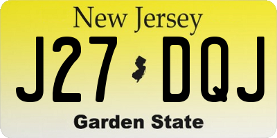 NJ license plate J27DQJ