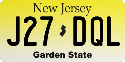 NJ license plate J27DQL