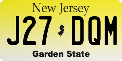 NJ license plate J27DQM