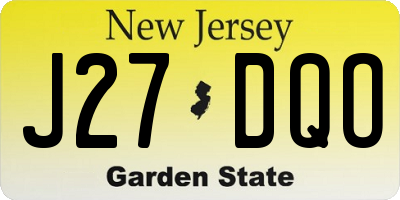 NJ license plate J27DQO