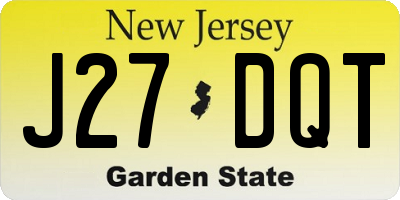 NJ license plate J27DQT