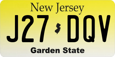 NJ license plate J27DQV