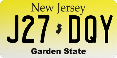 NJ license plate J27DQY
