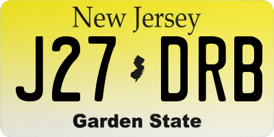 NJ license plate J27DRB