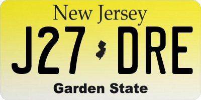 NJ license plate J27DRE