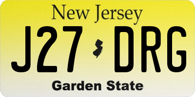 NJ license plate J27DRG