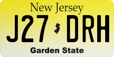NJ license plate J27DRH