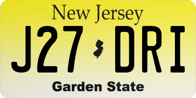 NJ license plate J27DRI