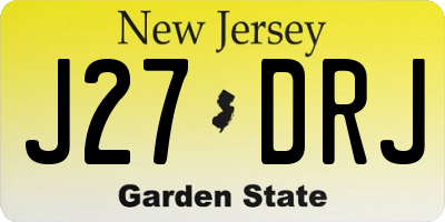 NJ license plate J27DRJ