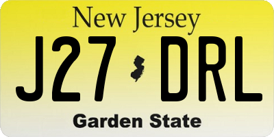NJ license plate J27DRL