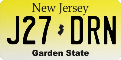 NJ license plate J27DRN