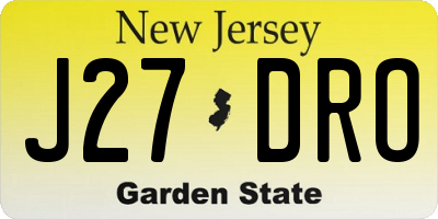 NJ license plate J27DRO