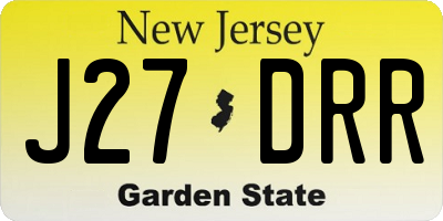 NJ license plate J27DRR
