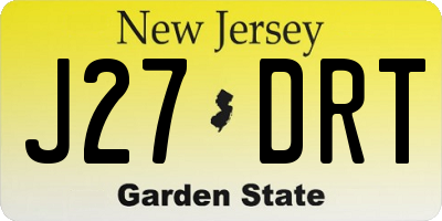 NJ license plate J27DRT