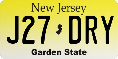NJ license plate J27DRY