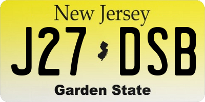 NJ license plate J27DSB
