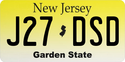 NJ license plate J27DSD