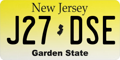 NJ license plate J27DSE