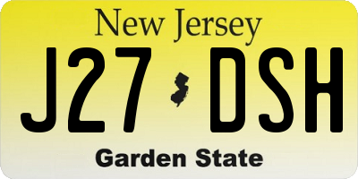 NJ license plate J27DSH